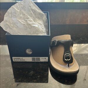 SAS Sanibel Black Snake Sandals